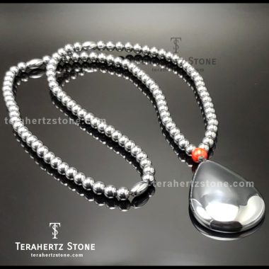 Terahertz Stone Teardrop Pendant + 6mm Annular Necklace